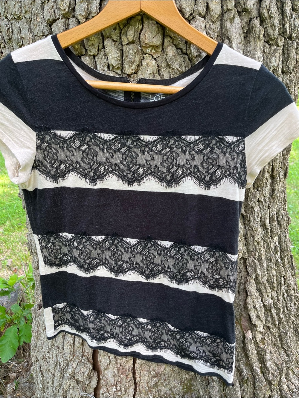 ⭐️LOFT Mixed Media Blouse in size S